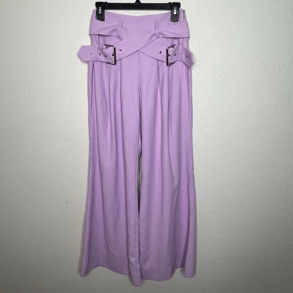 For Love & Lemons Dolls Kill Small Natasha Pant Belted Wide Leg High Rise Ab26 - Picture 5 of 9